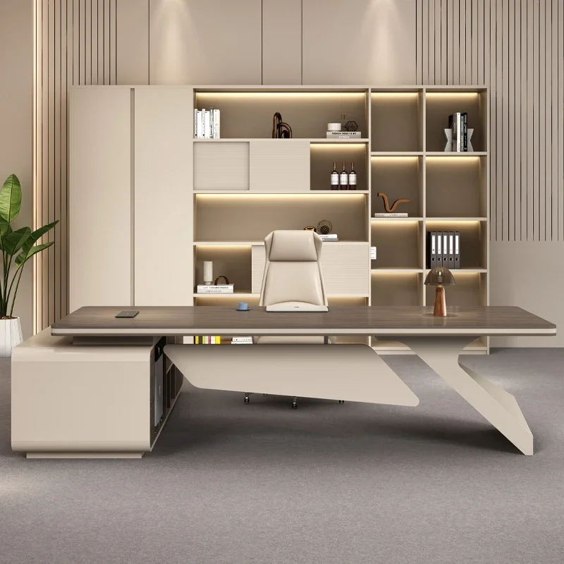 Office Furniture Suppliers - Mesa de Escritório Executiva com Armazenamento,