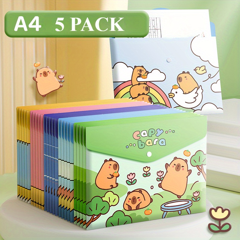 Binder Storage Box - 5 sacos de arquivo A4, sacos