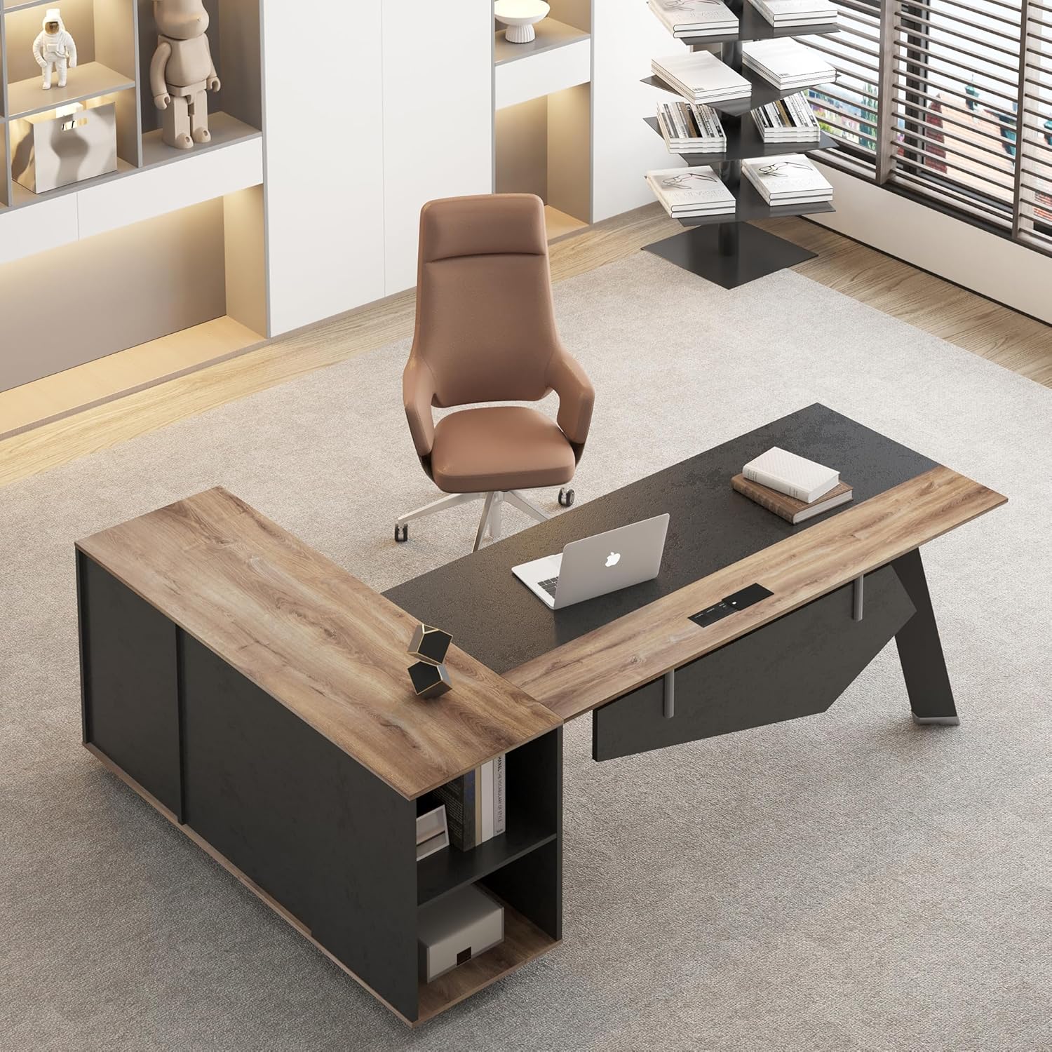 Office Furniture Filing Cabinets - Mesa executiva em forma de L