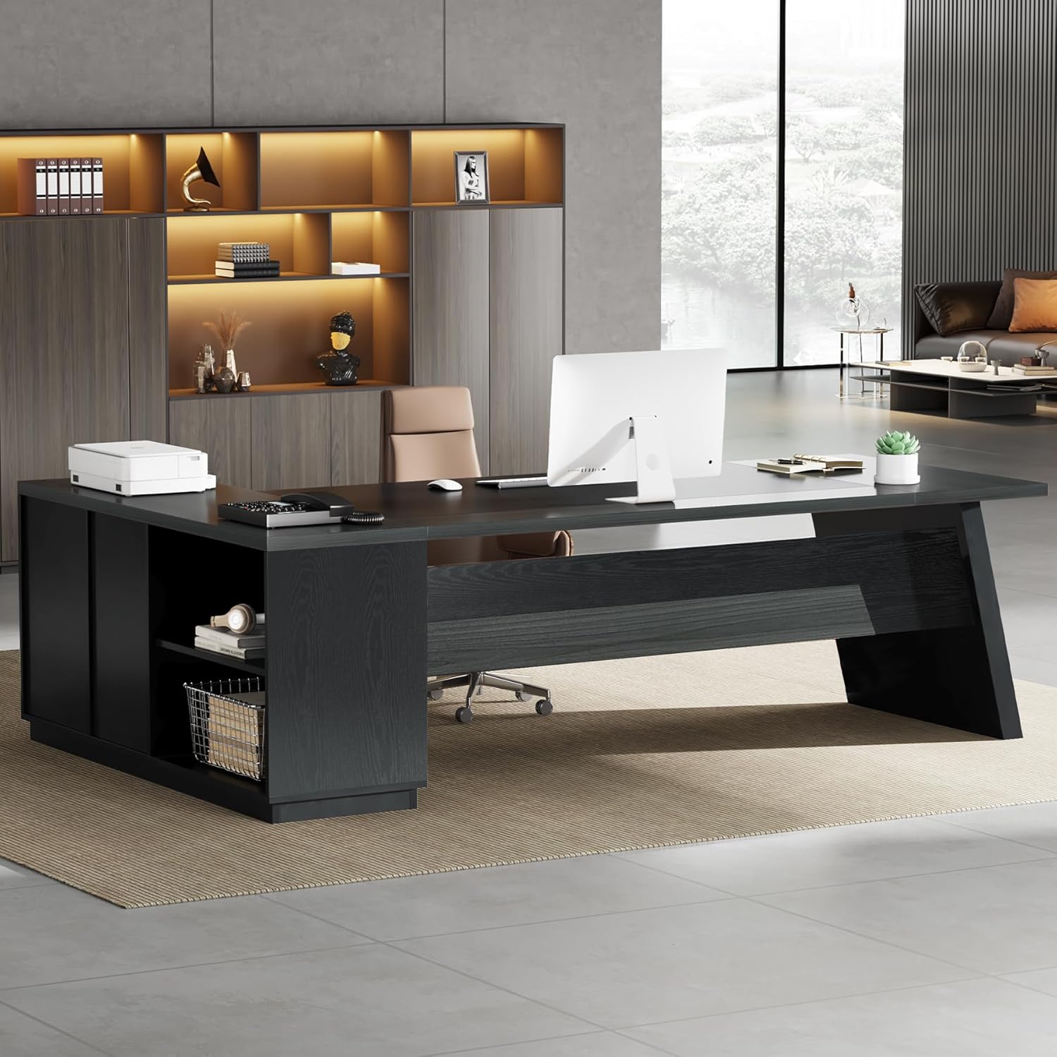 Office Furniture Filing Cabinets - Mesa Executiva em L de 78