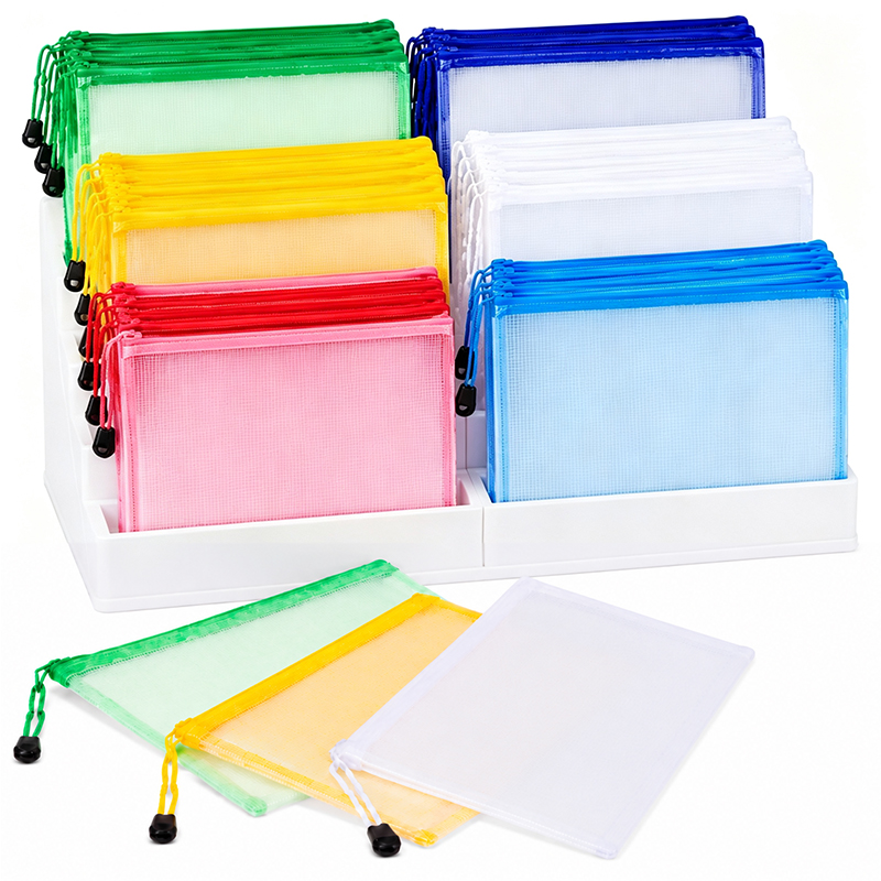 Binder Storage Box - 5/20PCS Bolsas de malha com zíper