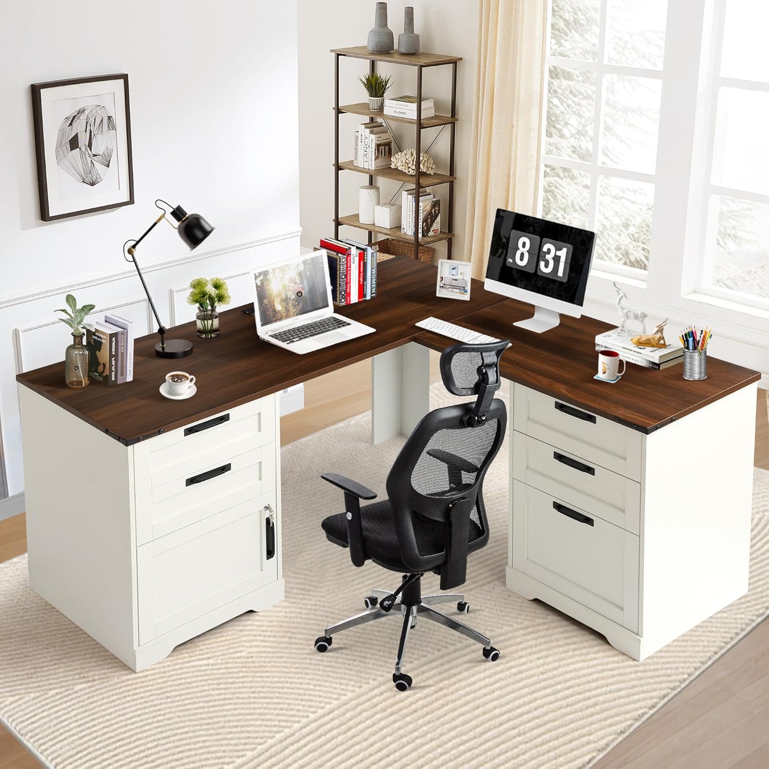 Mesa Executiva em Forma de L c - Office Furniture Filing Cabinets avaliação e preço
