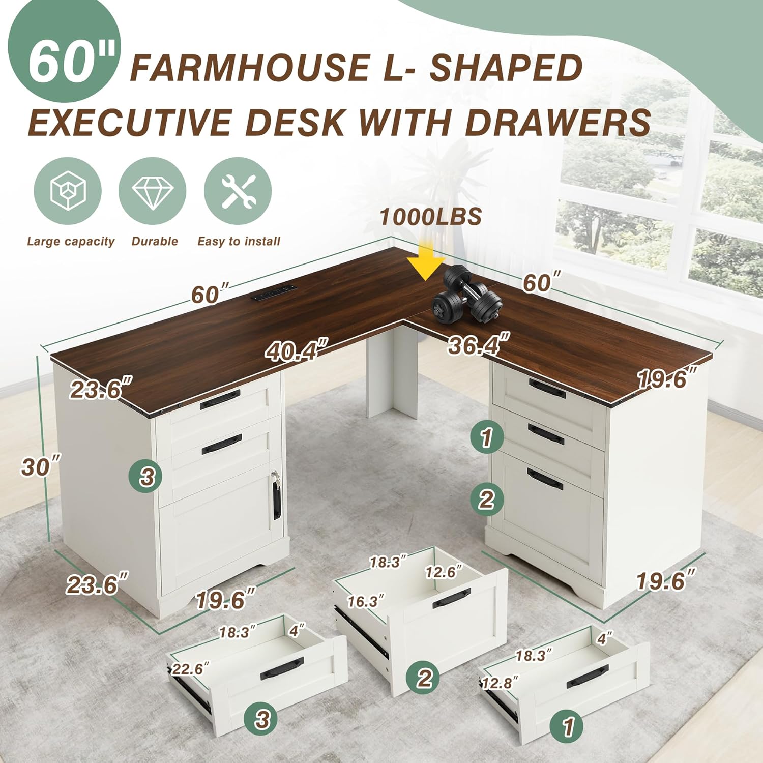 Mesa Executiva em Forma de L c - Office Furniture Filing Cabinets avaliação e preço