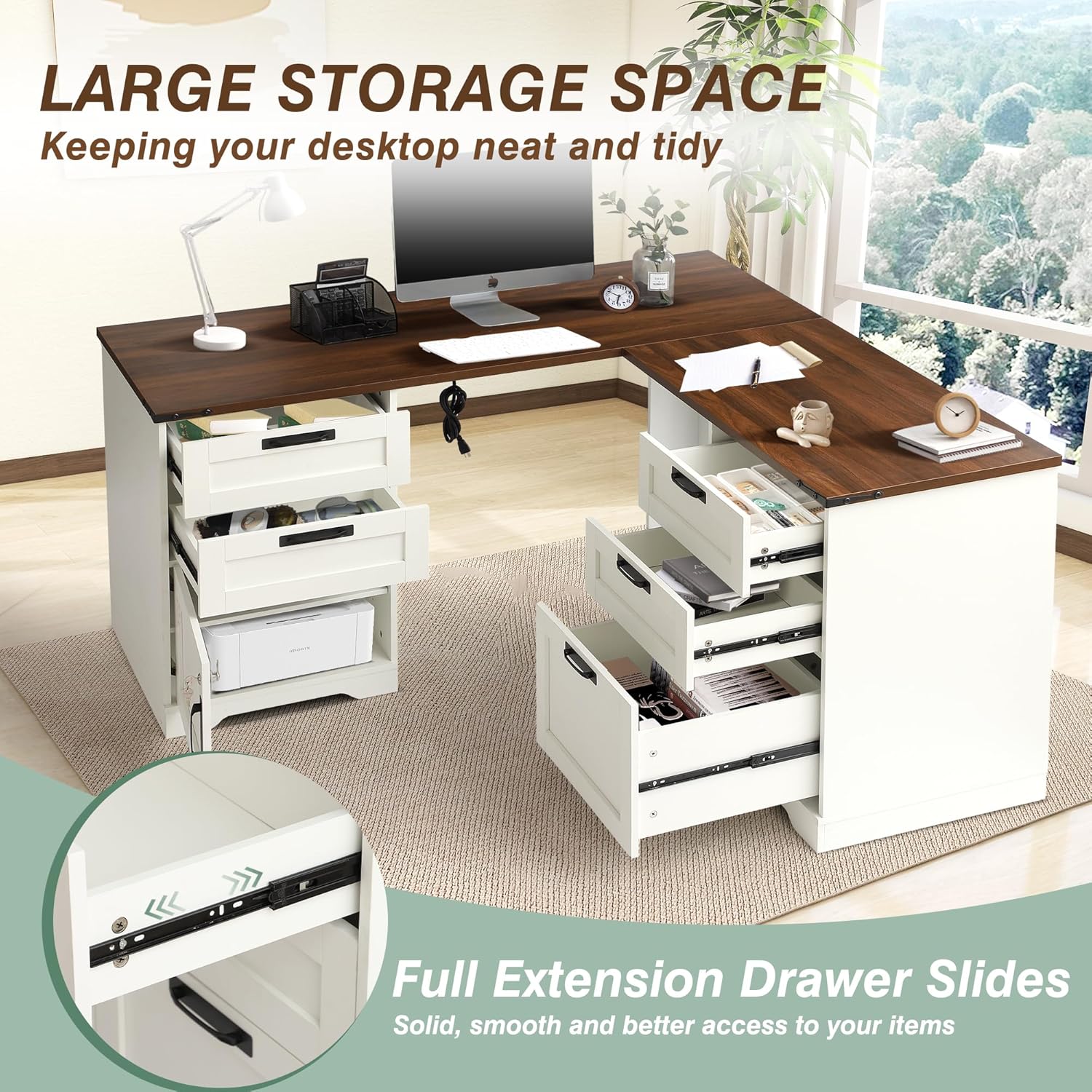 Mesa Executiva em Forma de L c - Office Furniture Filing Cabinets avaliação e preço