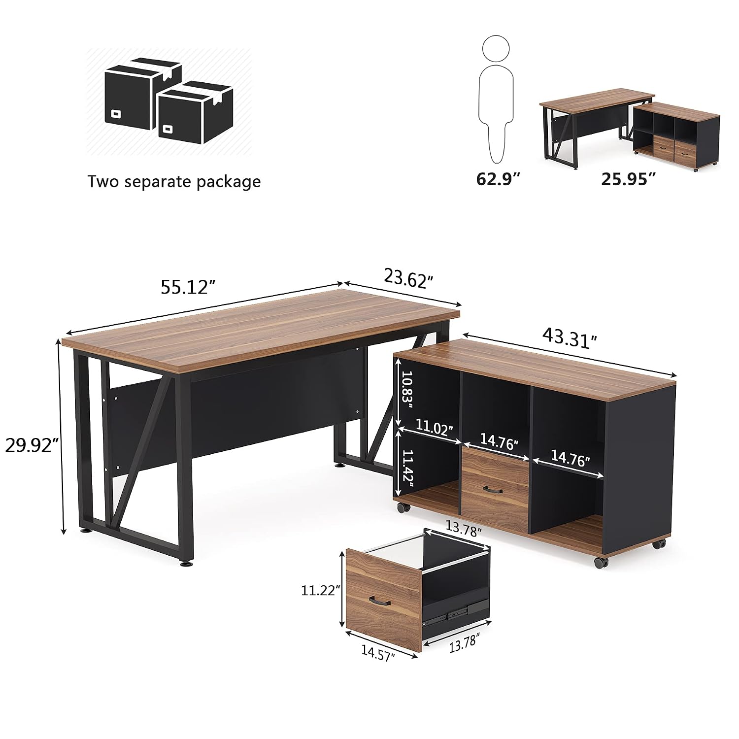 Conjunto de Mesa Executiva em  - Office Furniture Filing Cabinets avaliação e preço