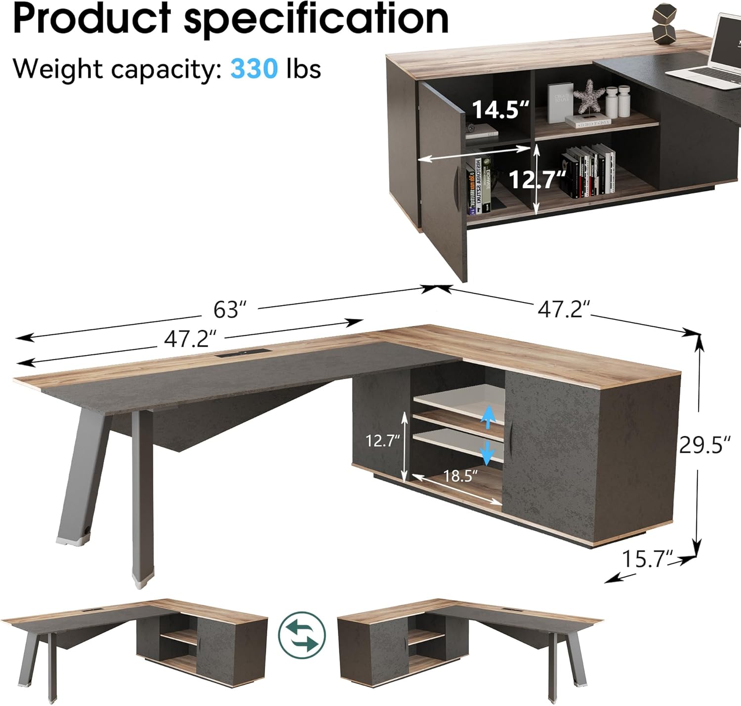 Mesa executiva em forma de L d - Office Furniture Filing Cabinets avaliação e preço