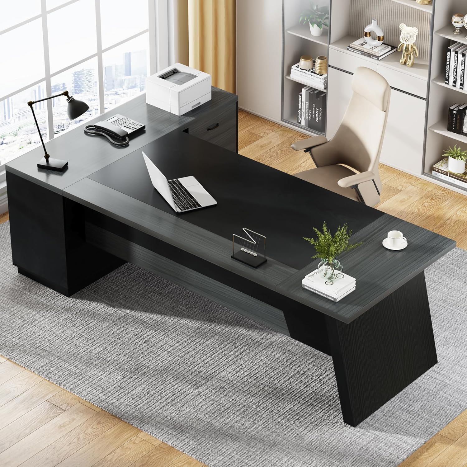Mesa Executiva em L de 78 pole - Office Furniture Filing Cabinets avaliação e preço