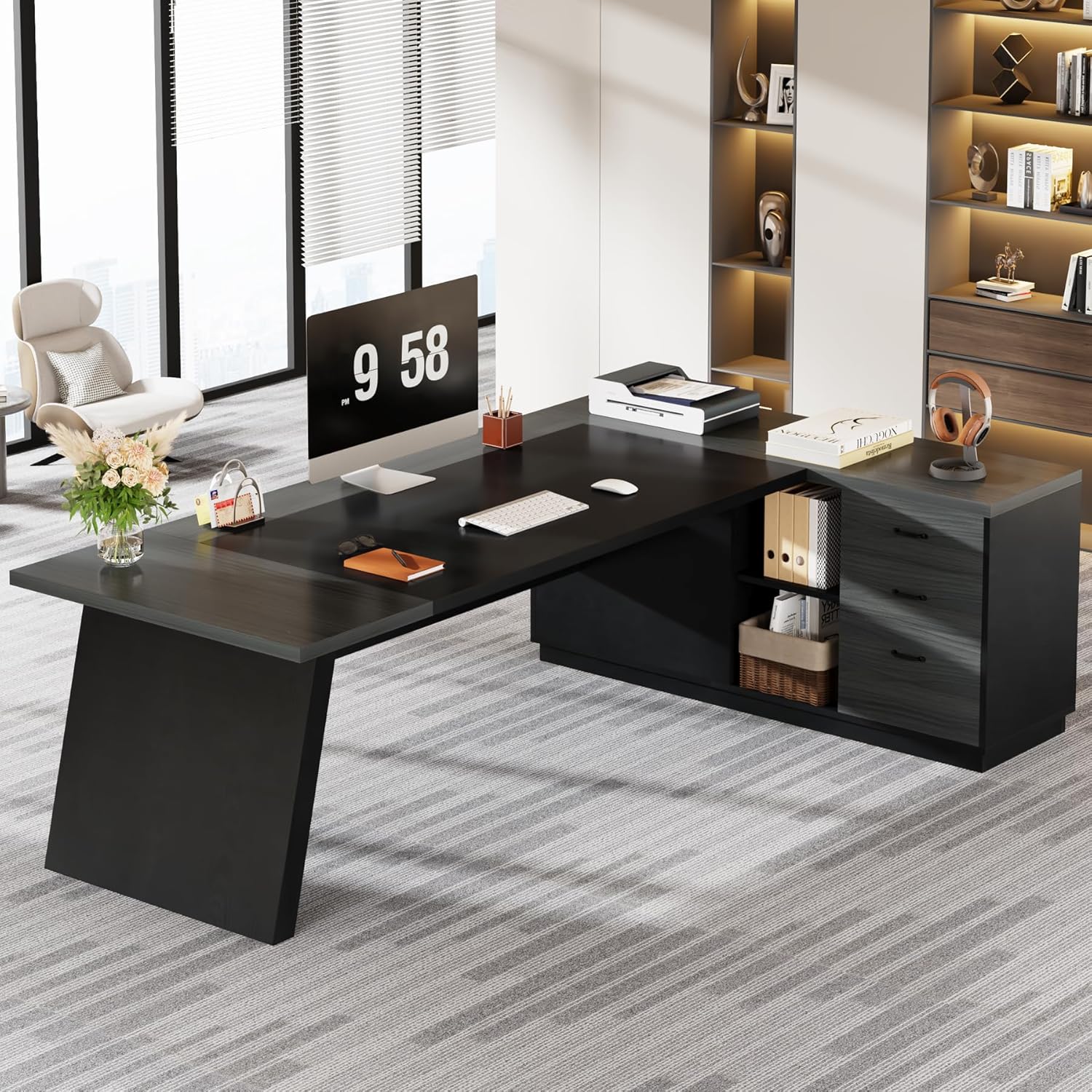 Mesa Executiva em L de 78 pole - Office Furniture Filing Cabinets avaliação e preço