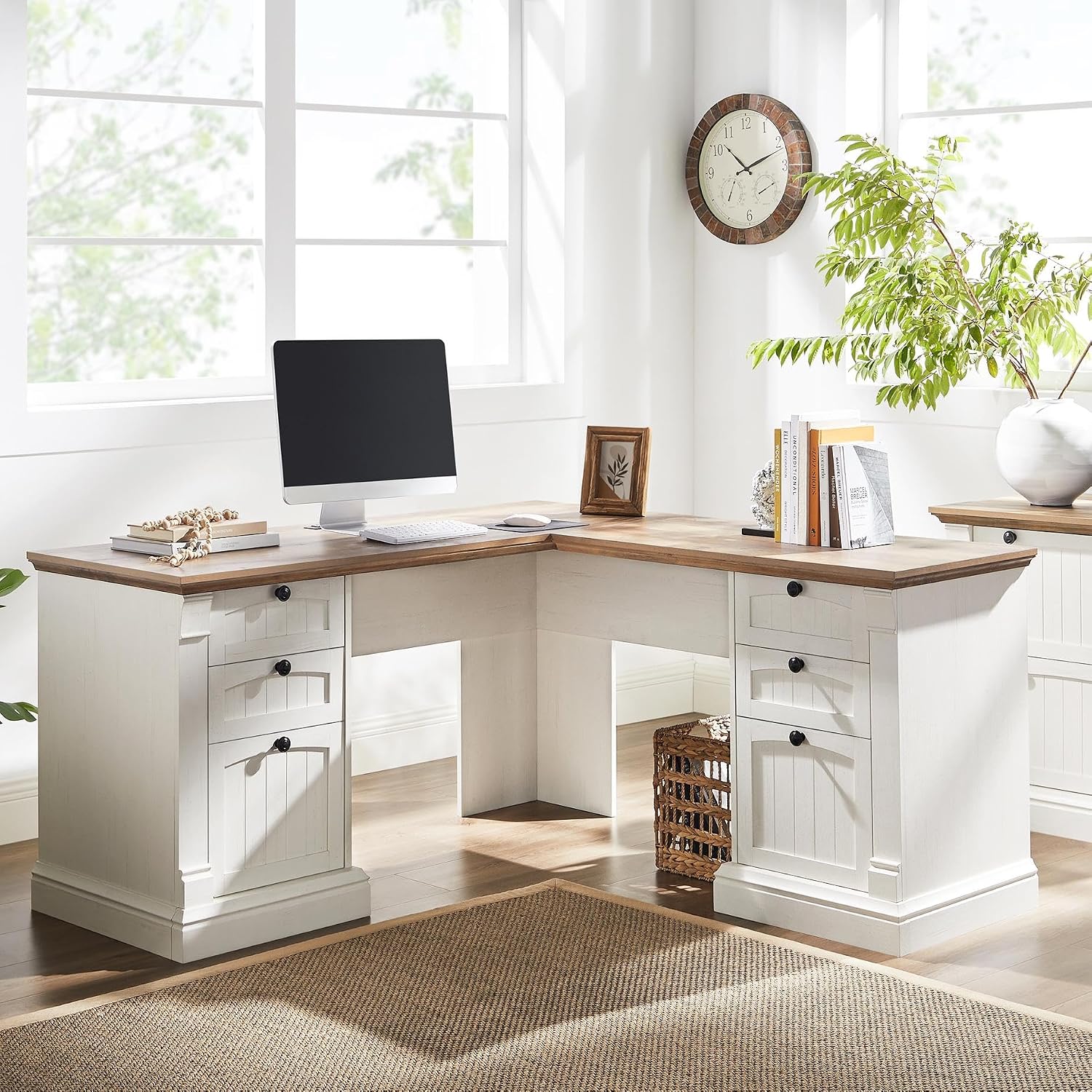 Mesa Executiva em L com Gaveta - Office Furniture Filing Cabinets avaliação e preço