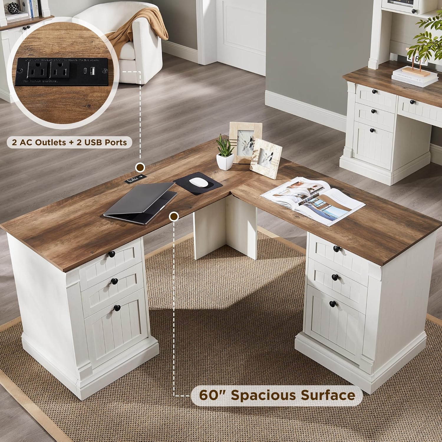 Mesa Executiva em L com Gaveta - Office Furniture Filing Cabinets avaliação e preço